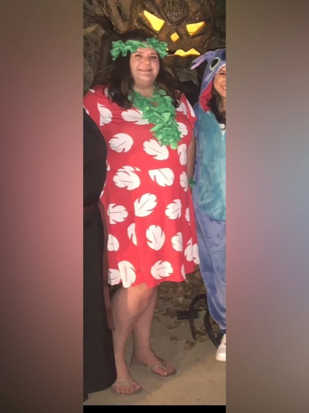 Lilo plus size dress with bracelets, head band, and necklace